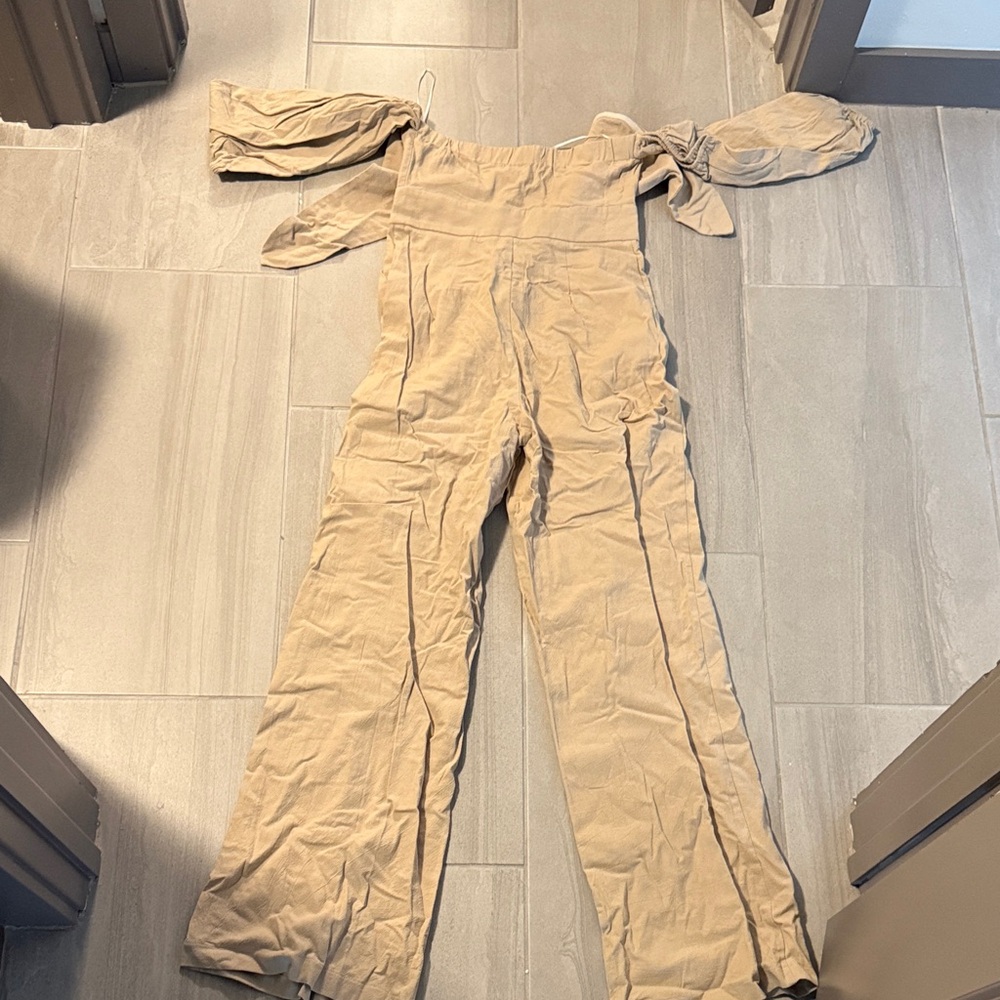 Showpo Tan Off-Shoulder Jumpsuit